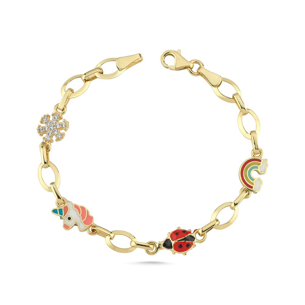 Gökkuşağı Uğur Böceği Unicorn Çocuk Bileklik