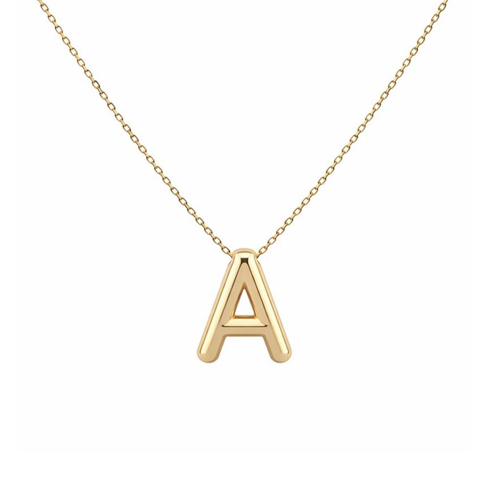 Balon Model Altın Harf Kolye – Orta Boy Şık Tasarım (1,5 × 1,1 cm – 0,3 mm)