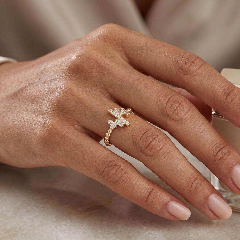 Senfoni Baget Tasarım Taşlı Yüzük