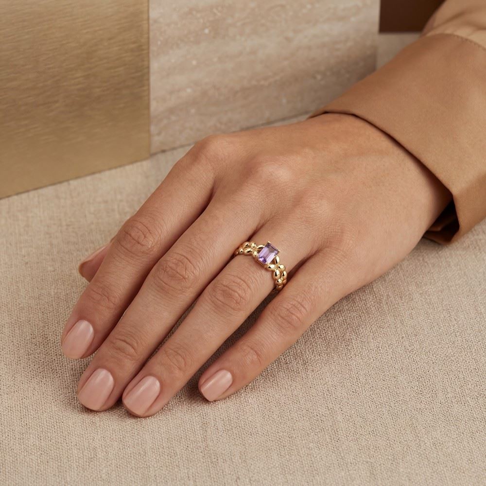 Pembe Taşlı Burgu Yüzük