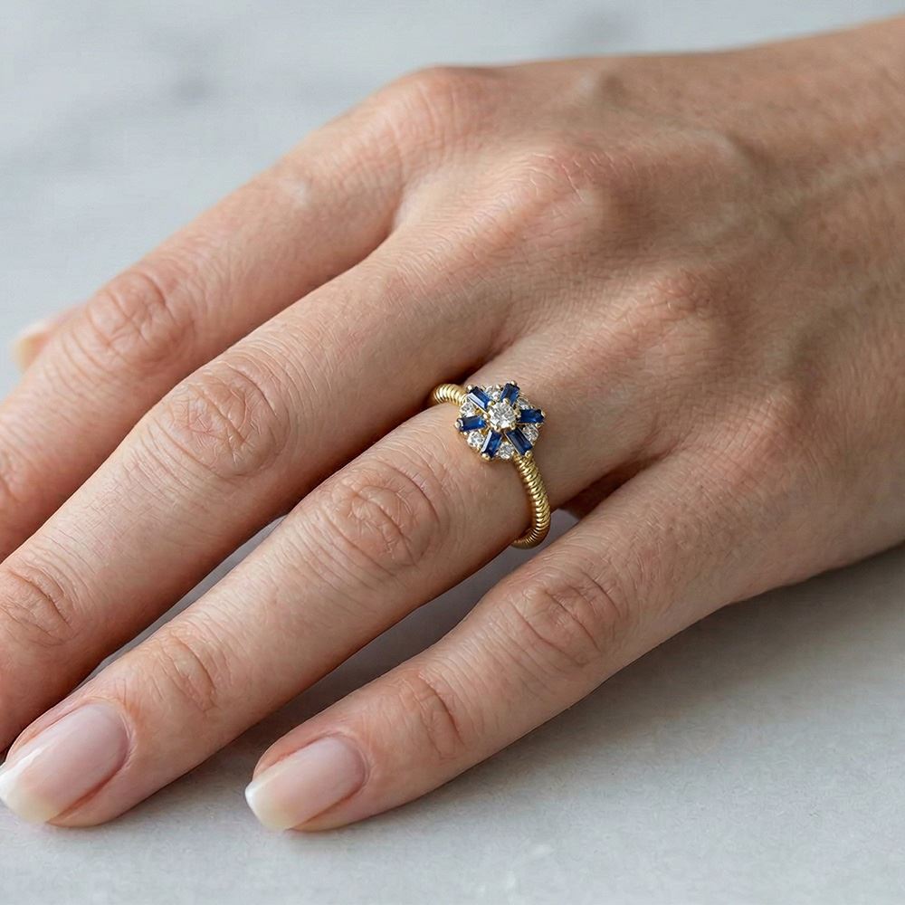 Çark Tasarım Baget Taşlı Yüzük