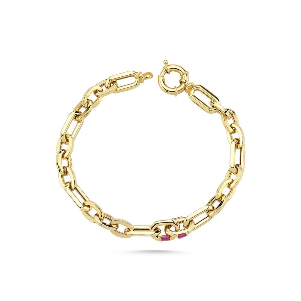 Tasarım Pembe Taşlı Bileklik