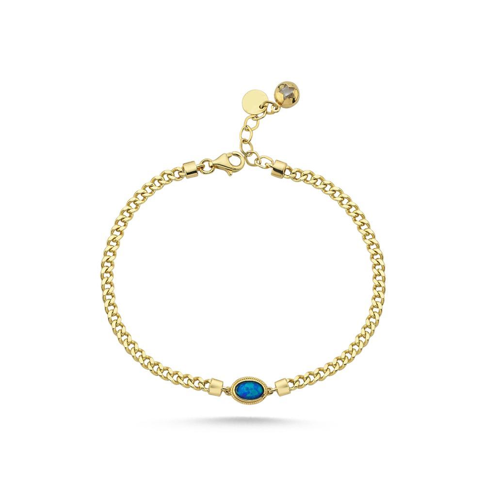 Simli Mavi Taşlı Gurmet Bileklik