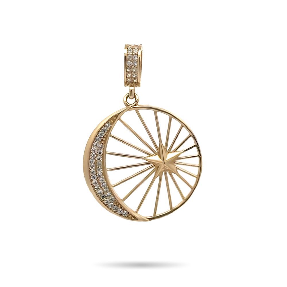 Ay Hilal Taşlı Kolye Ucu