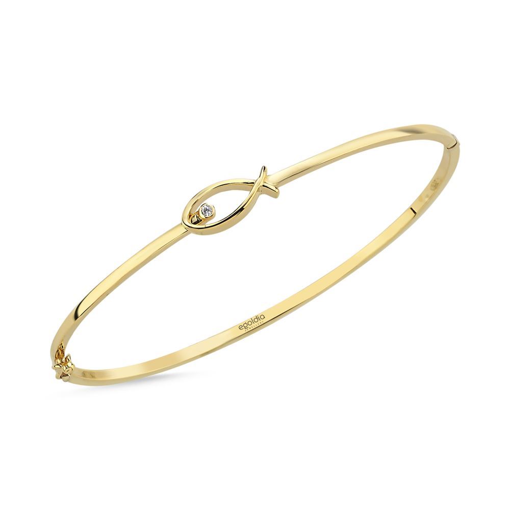 Balık  Tasarım Taşlı Kelepçe