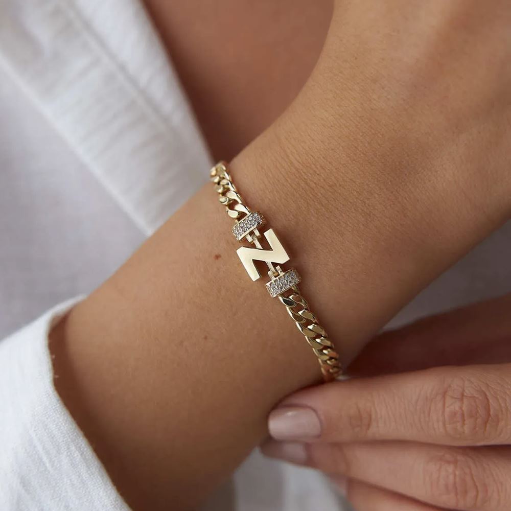 Gurmet Harfli Taşlı Bileklik