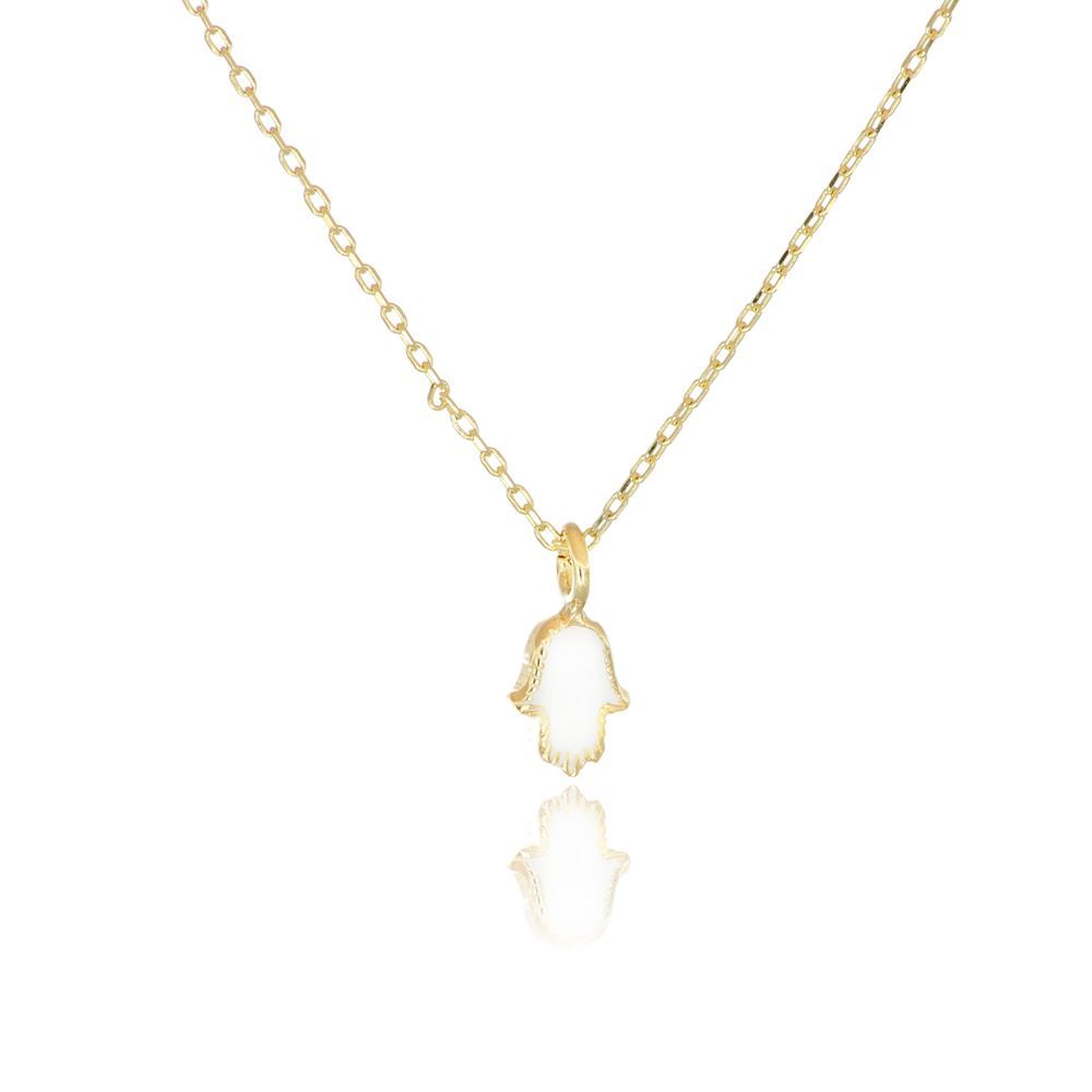 Fatma Eli Beyaz Mineli Kolye