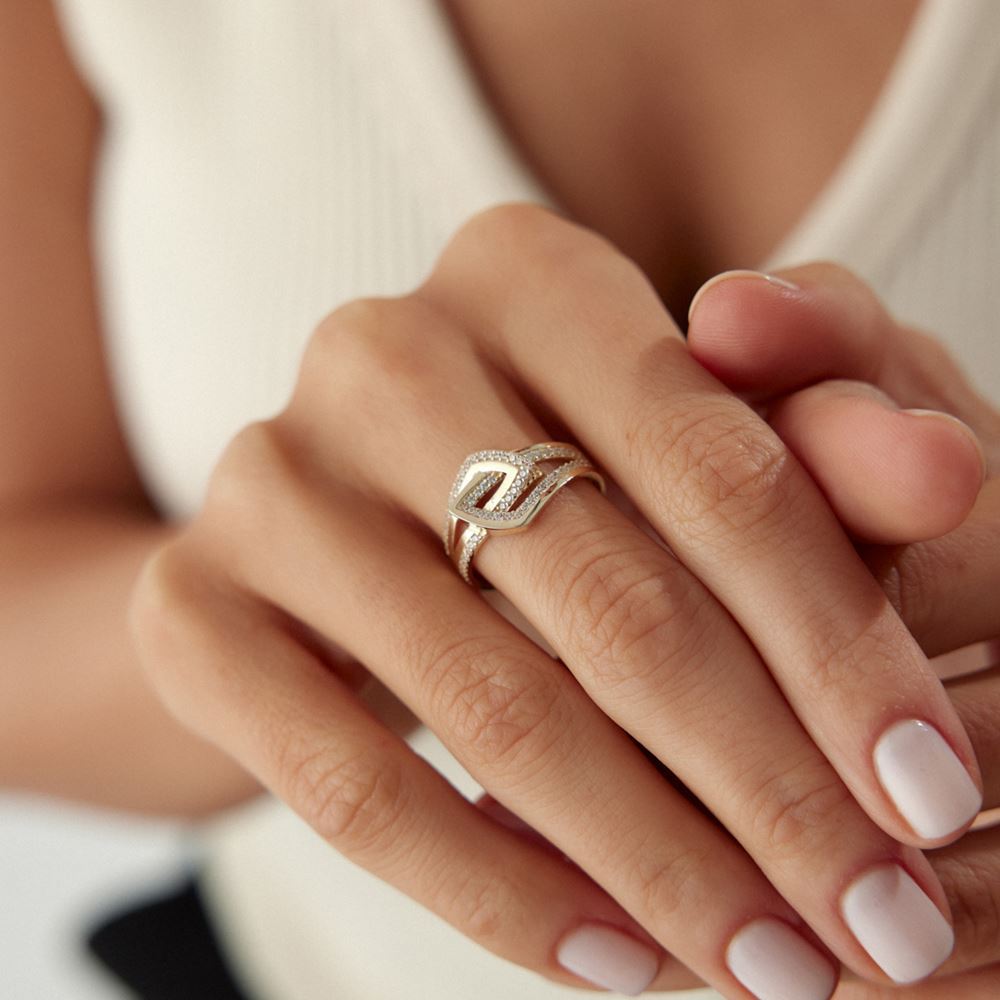 Geometrik Taşlı Yüzük