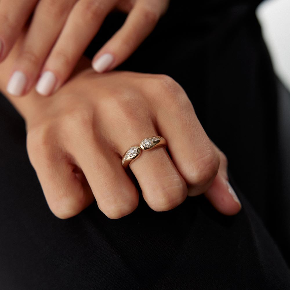 Yılan Tasarım Taşlı Yüzük