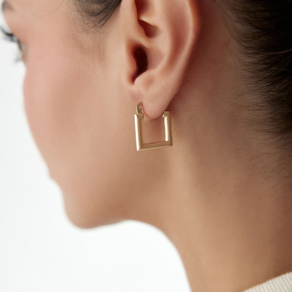 Kare Halka Sade Küpe