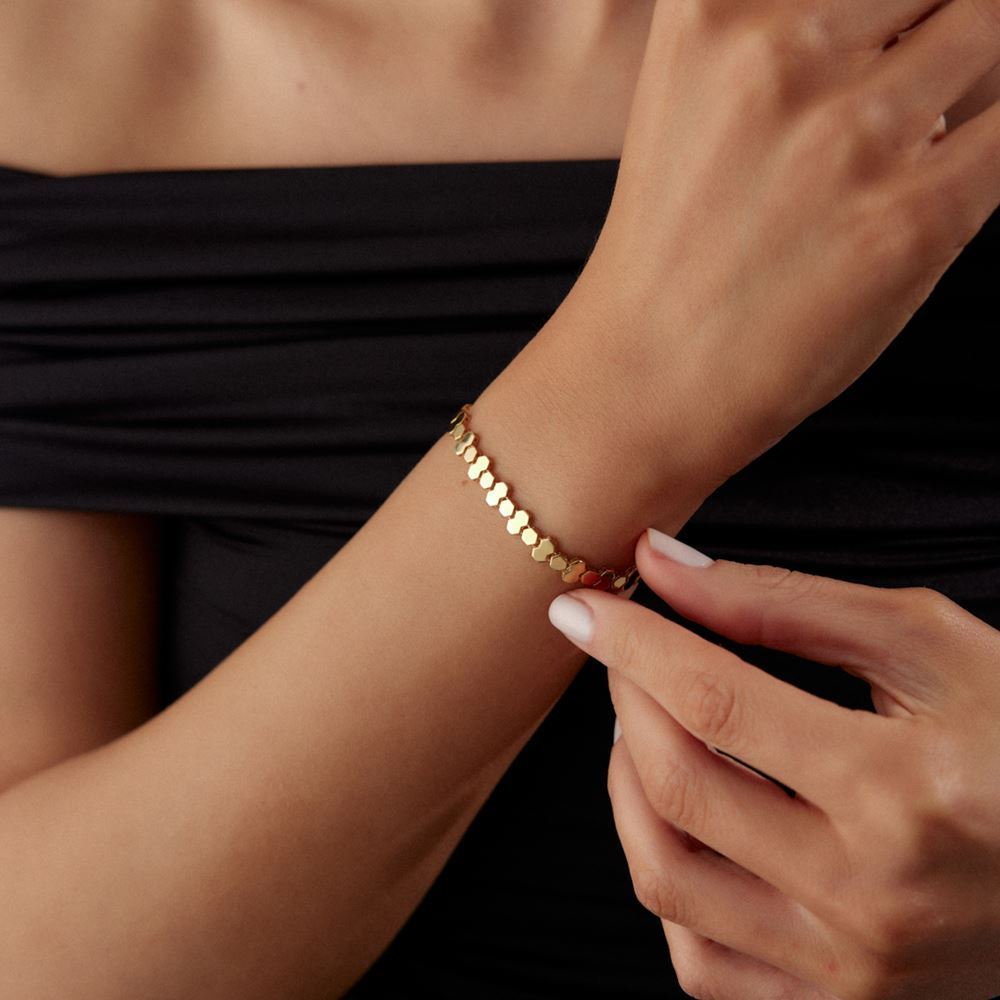 Kırmızı Beşgen Tasarım Bileklik