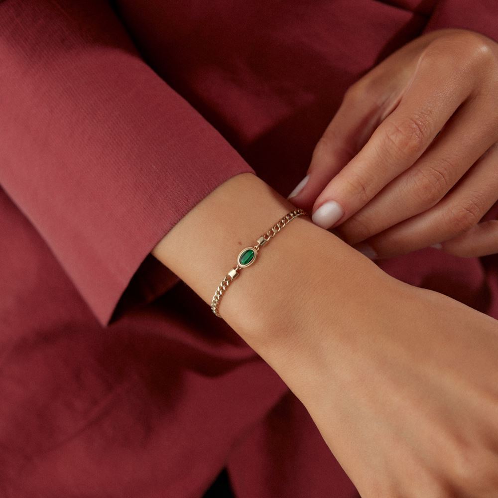 Gurmet Yeşil Taşlı Bileklik