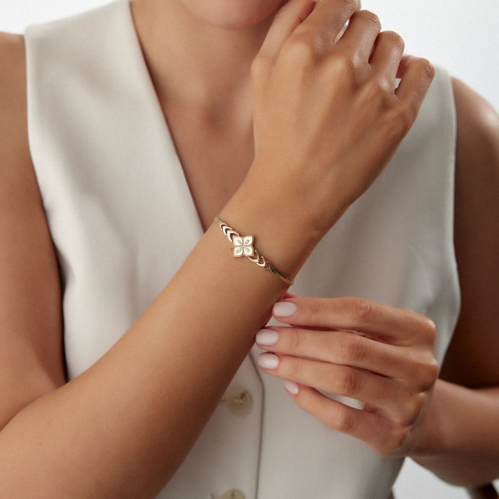 Yonca Taşlı İtalyan Zincir Bileklik