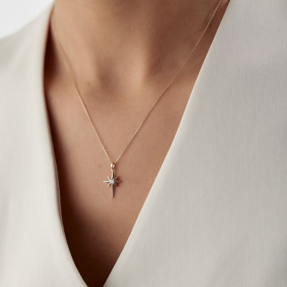 Kutup Yıldızı Taşlı Kolye