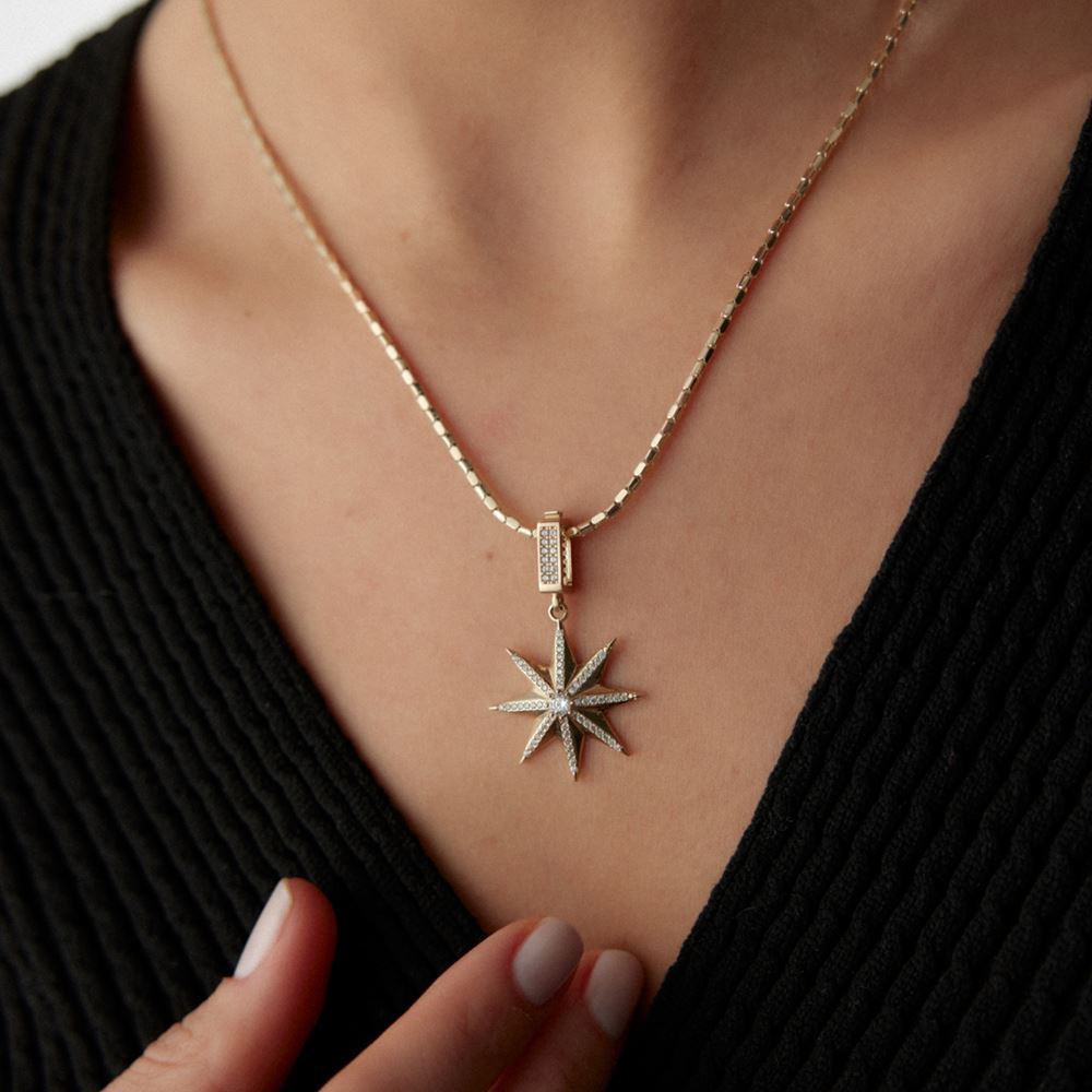 Yıldız Taşlı Kolye Ucu