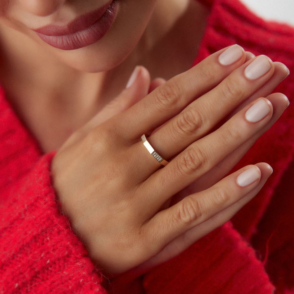 Altıgen Taşlı Yüzük