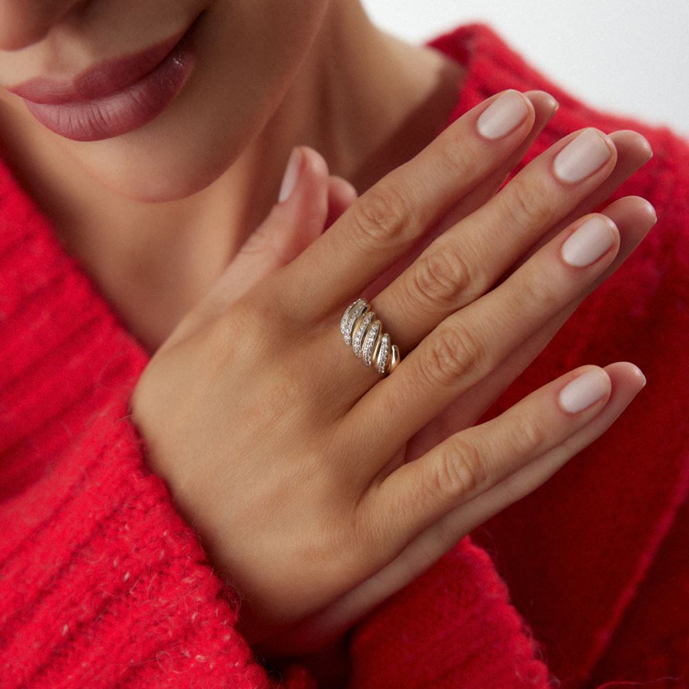 Midye Taşlı Yüzük