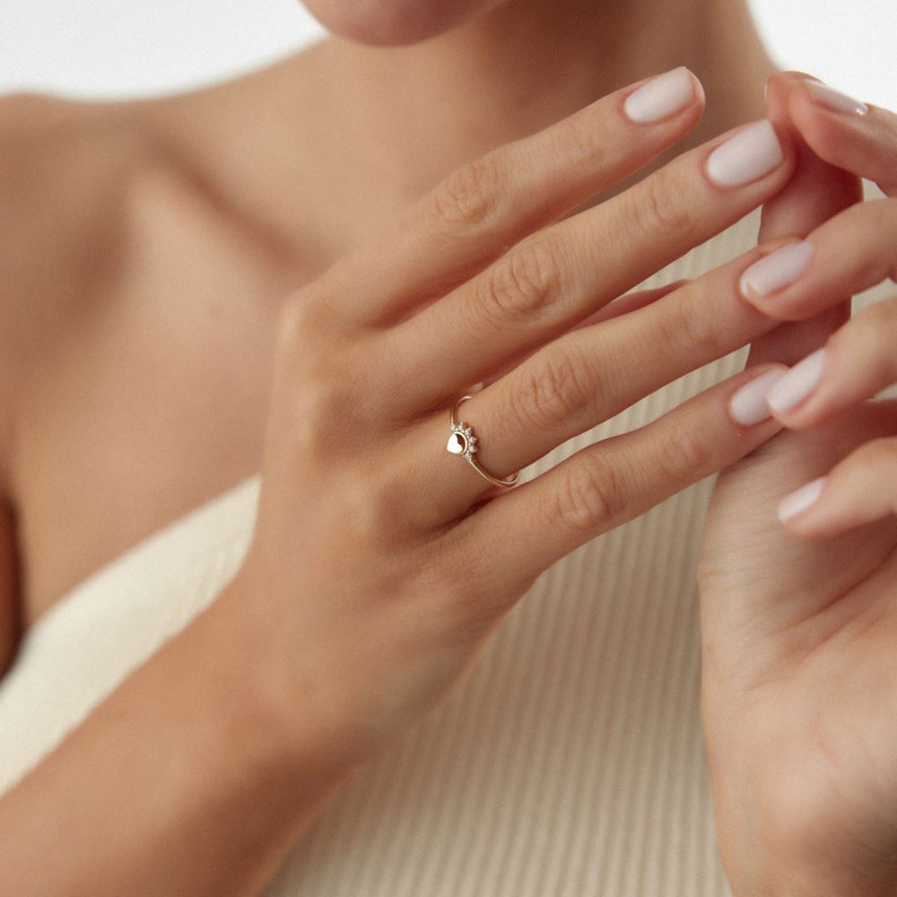 Kalp Taşlı Yüzük