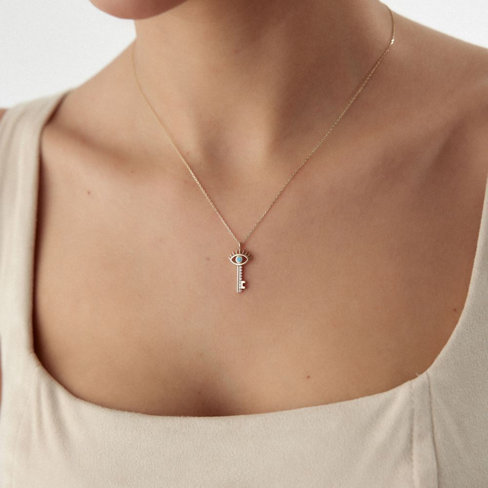 Göz Tasarımlı Anahtar Kolye