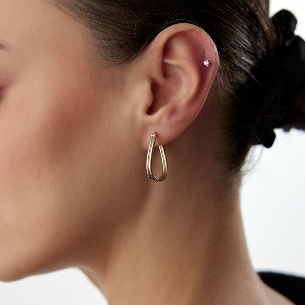 İki Renk Halka Küpe