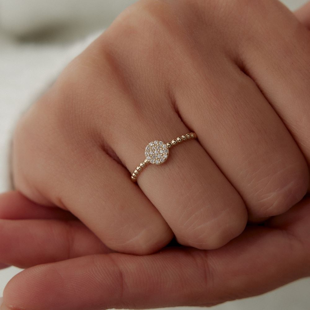 Nokta Tasarım Oval Taşlı Yüzük