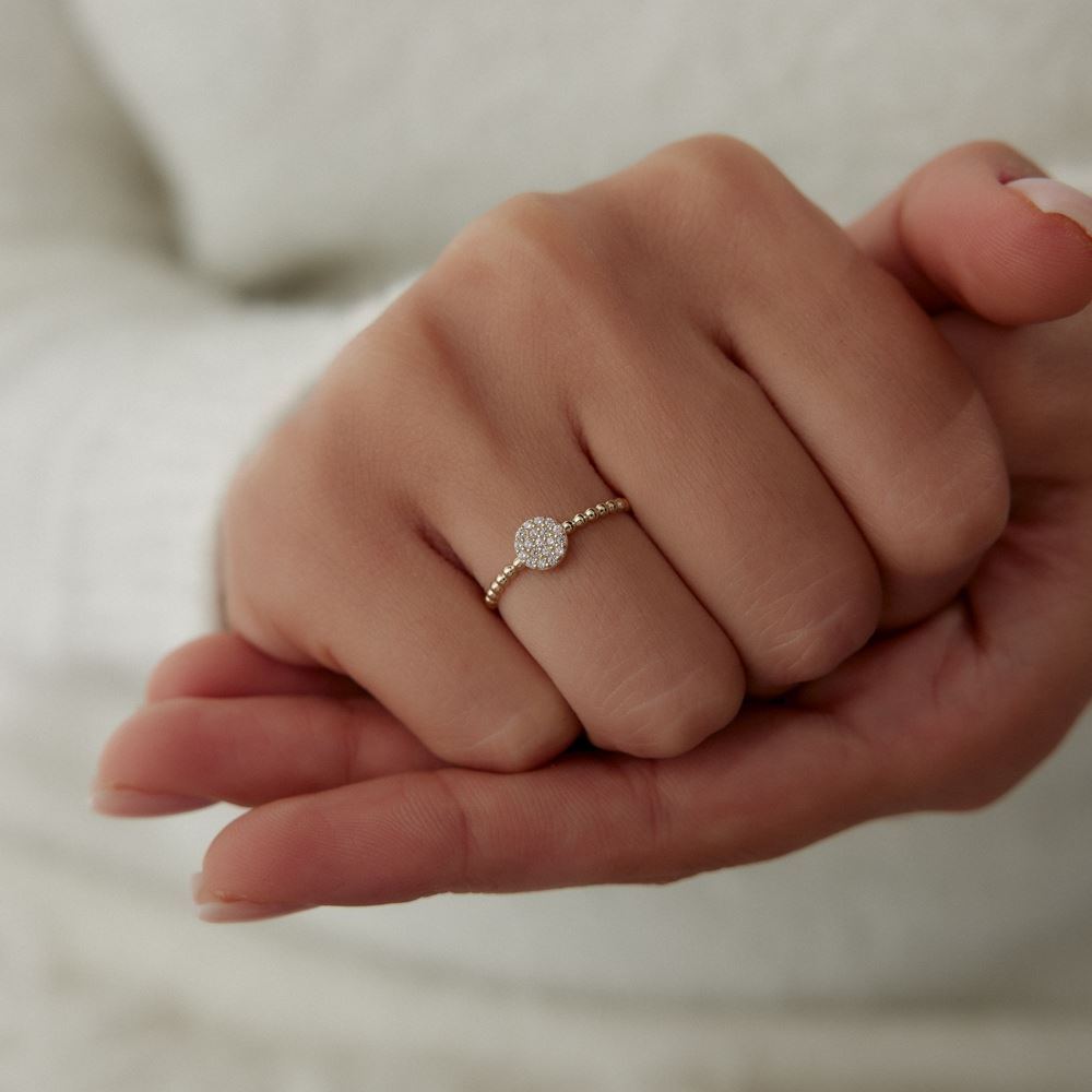 Nokta Tasarım Oval Taşlı Yüzük