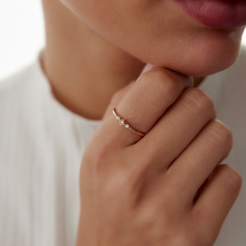 Baget Damla Taşlı Yüzük