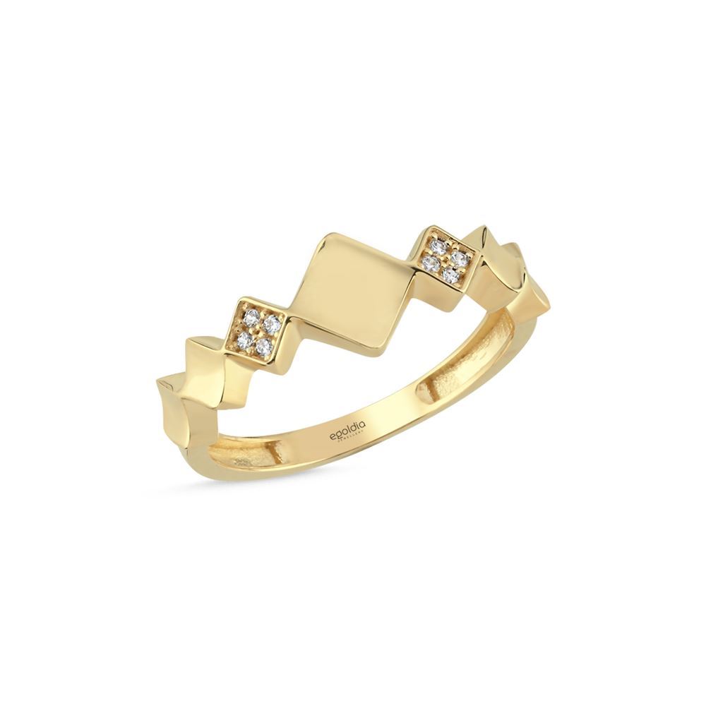 Kare Taşlı Tasarım Yüzük