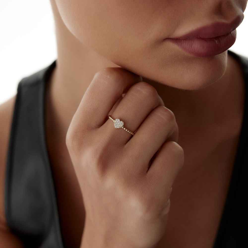 Kalp Taşlı Yüzük