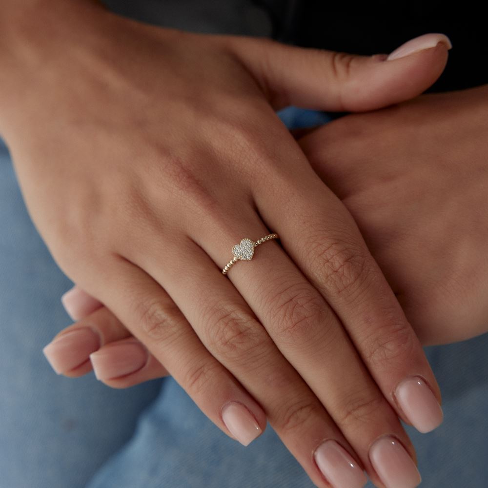 Kalp Taşlı Yüzük