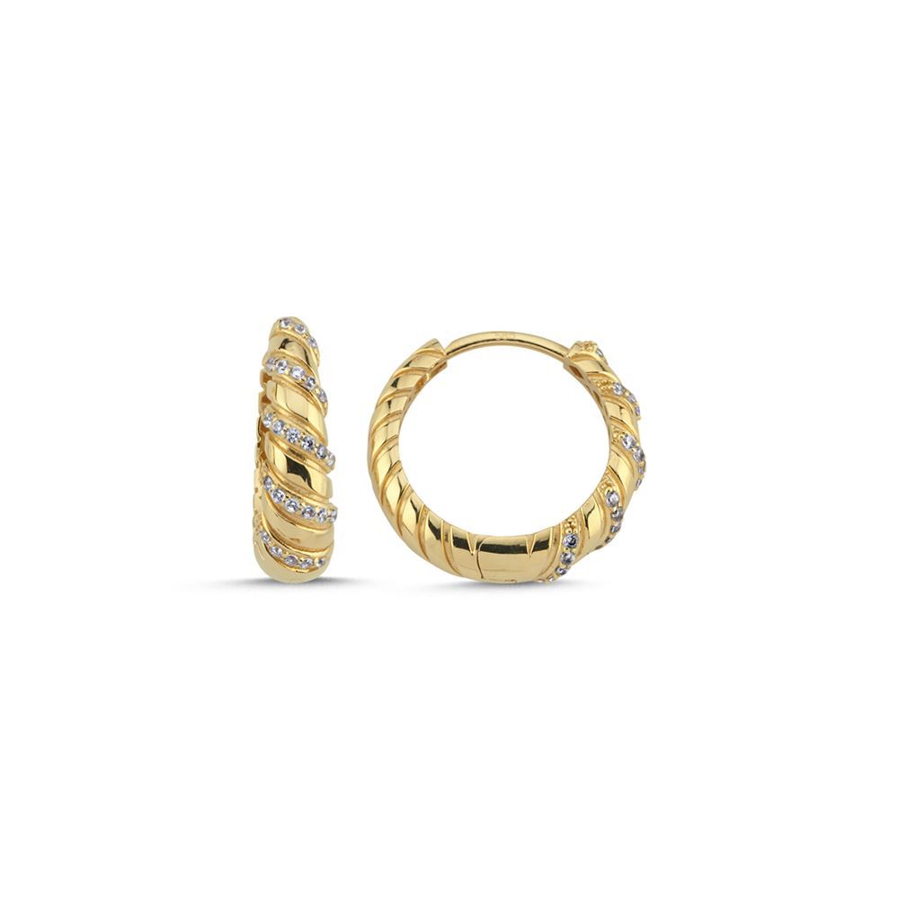 Burgu Tasarım Taşlı Küpe