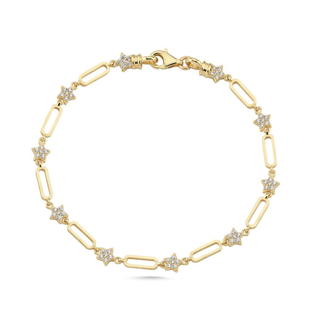 Yıldız Kare Tasarım Taşlı Bileklik