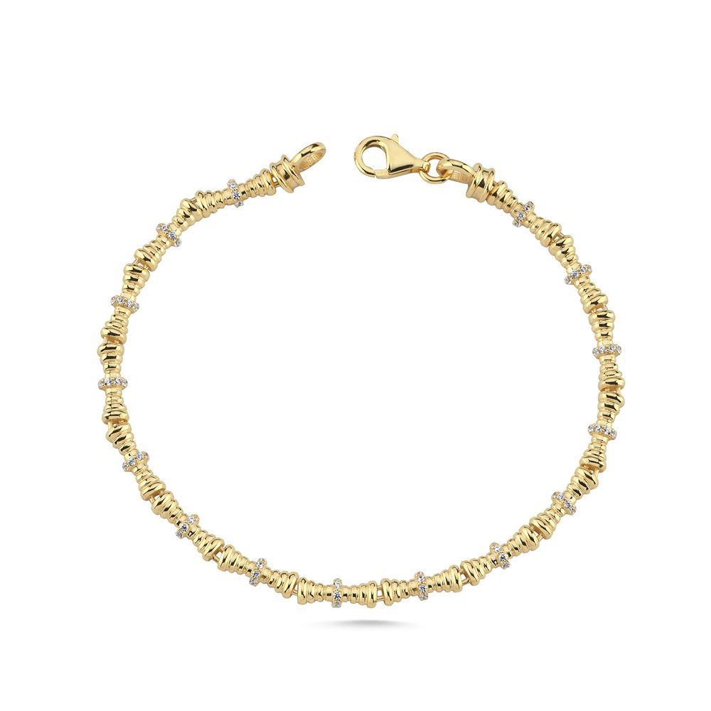 Bambu Çizgi Tasarım Taşlı Bileklik