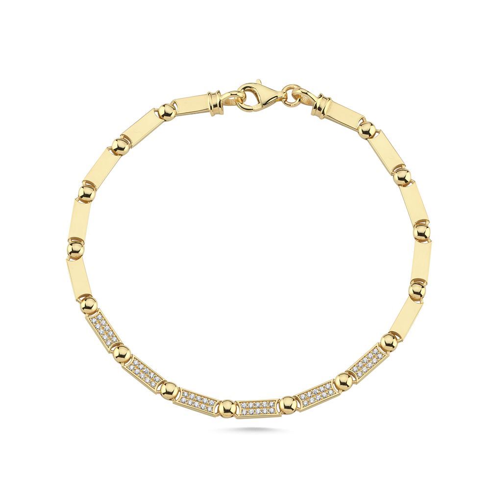 Dikdörtgen Ve Nokta Tasarım Taşlı Bileklik