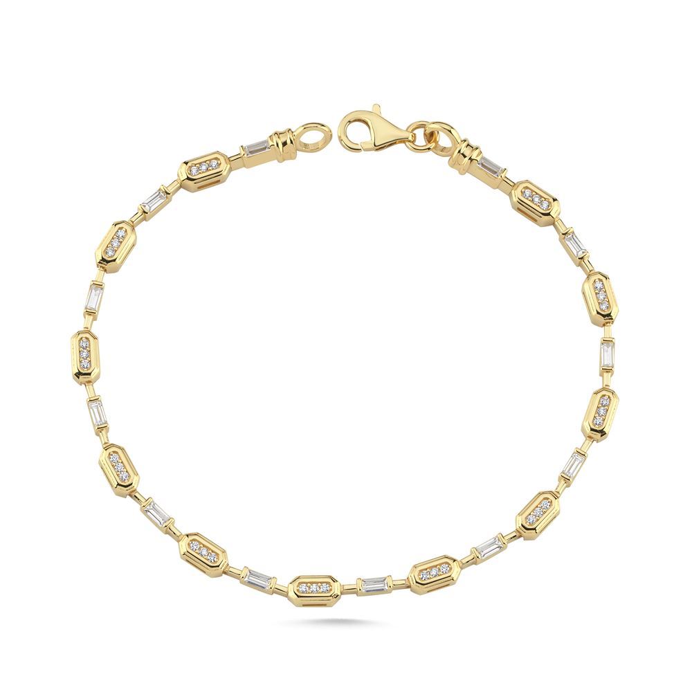 Altıgen Kare Taşlı Bileklik