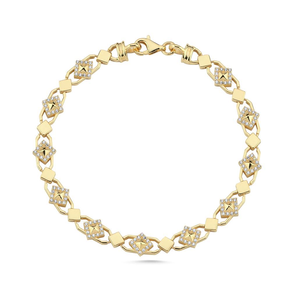 Kare Prizma Yıldız Tasarım Taşlı Bileklik