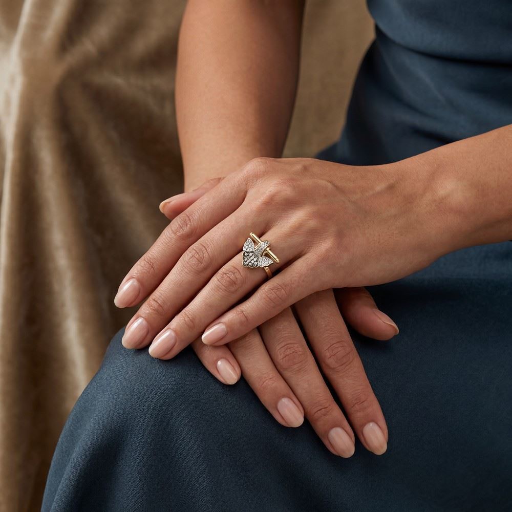 Melek Kanatlı Taşlı Yüzük