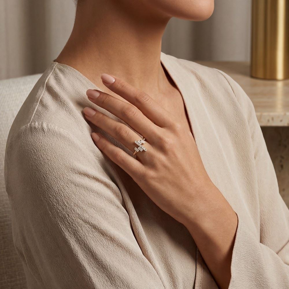 Senfoni Baget Tasarım Taşlı Yüzük