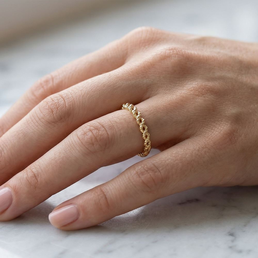 Burgu Zincir Tasarım Yüzük