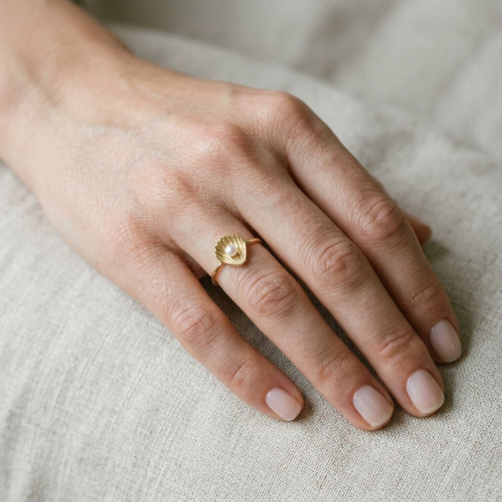 İnci Deniz Kabuğu Yüzük