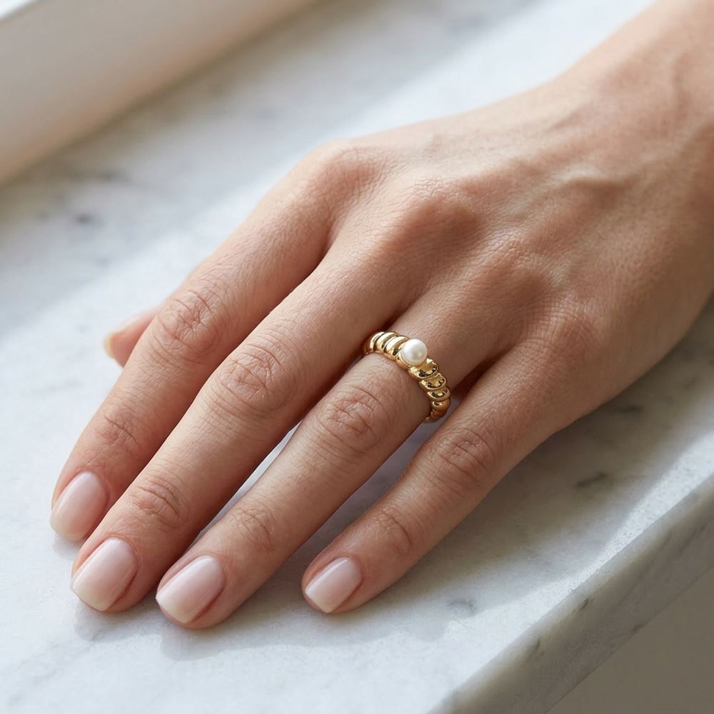 İnci Midye Tasarım Yüzük