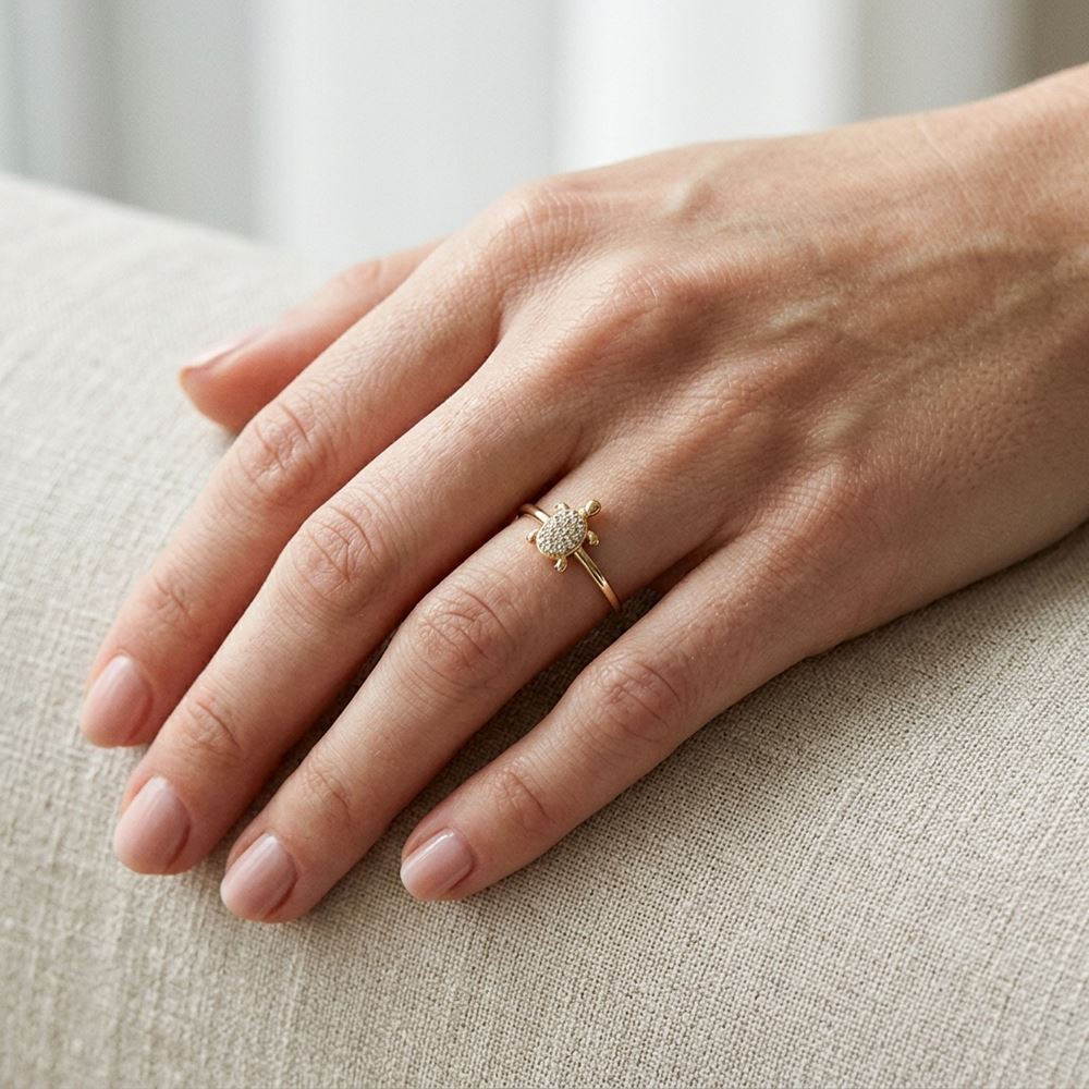 Kaplumbağa Taşlı Yüzük