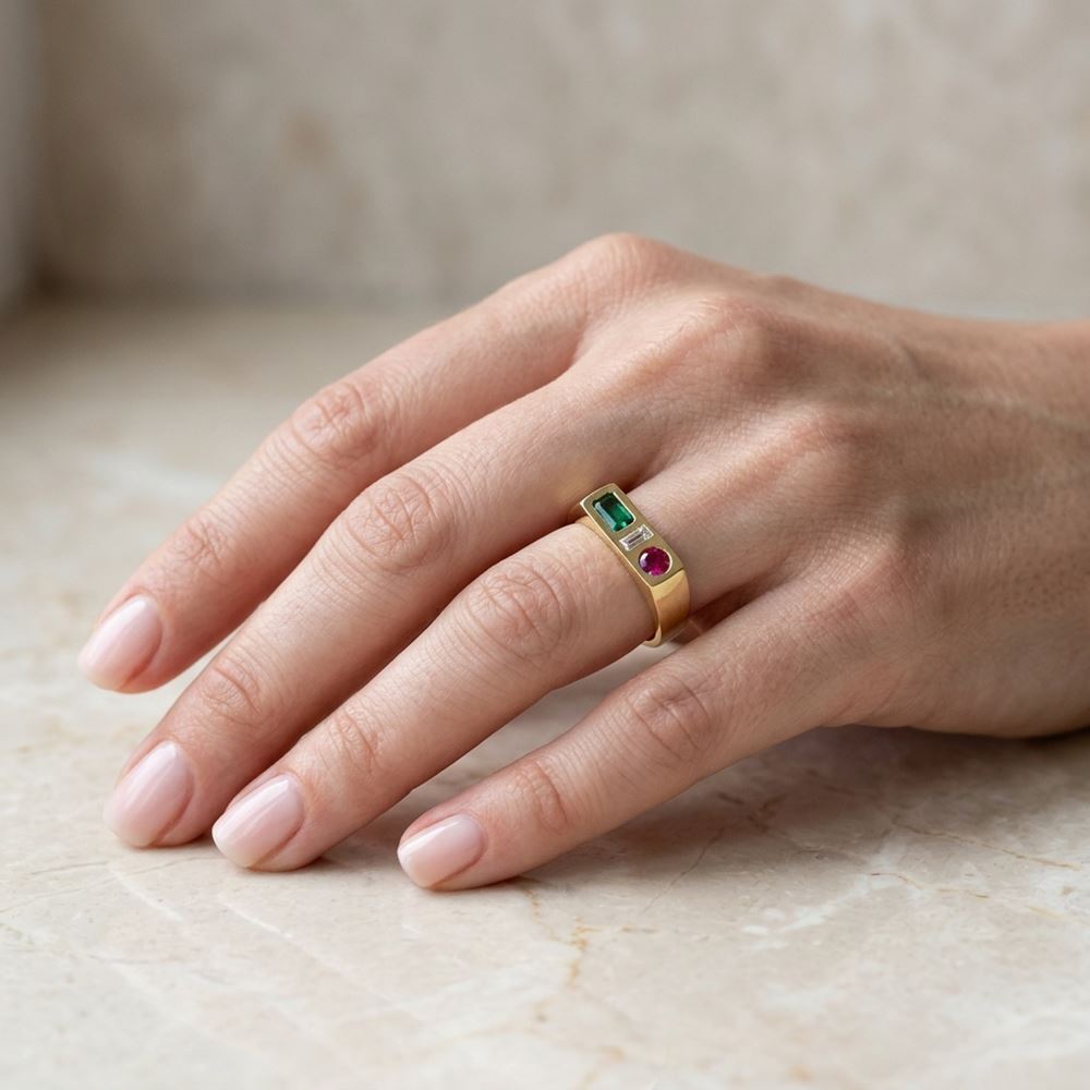 Renkli Taşlı Yüzük