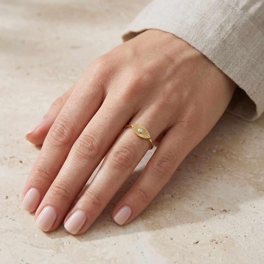 Göz Tasarım Taşlı Yüzük