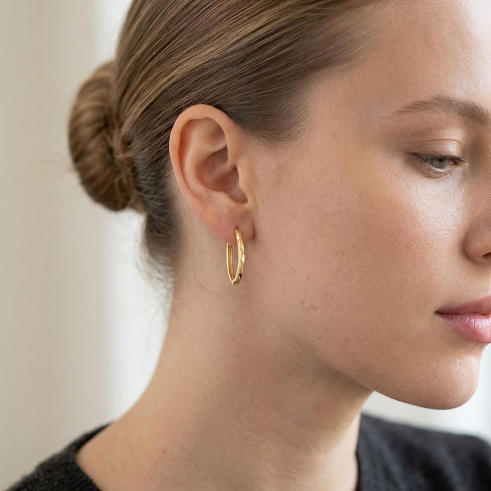 Sade Kalemli Halka Küpe