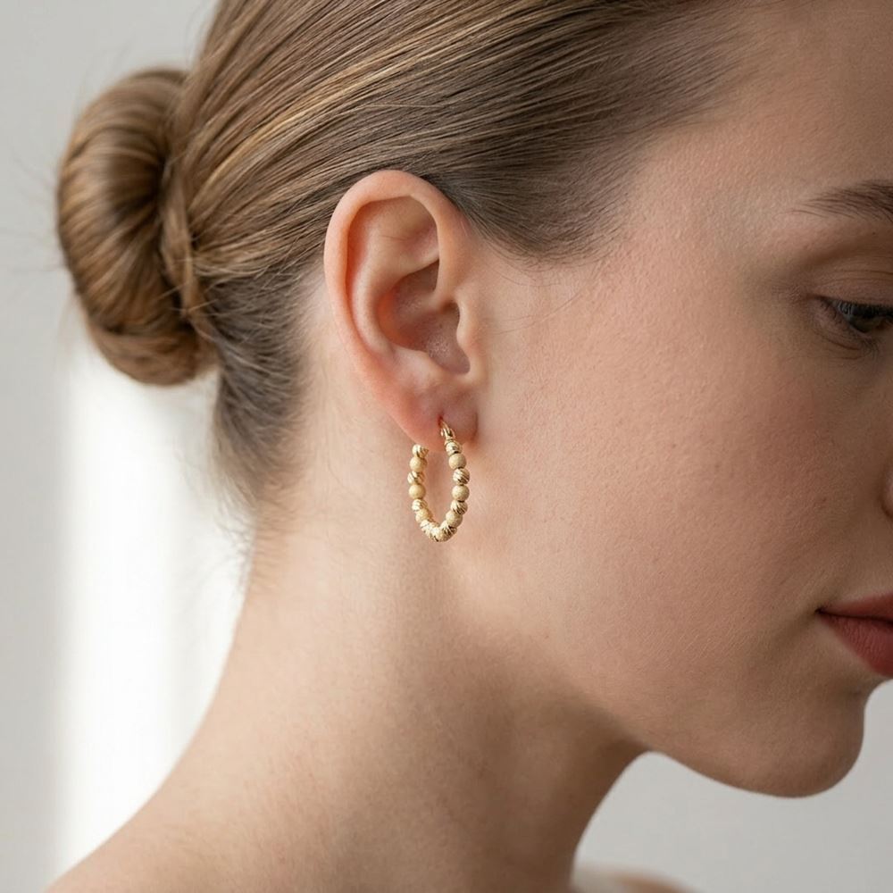 Dorika Toplu Orta Boy Küpe (2,2x2,2 cm 2,5 mm)