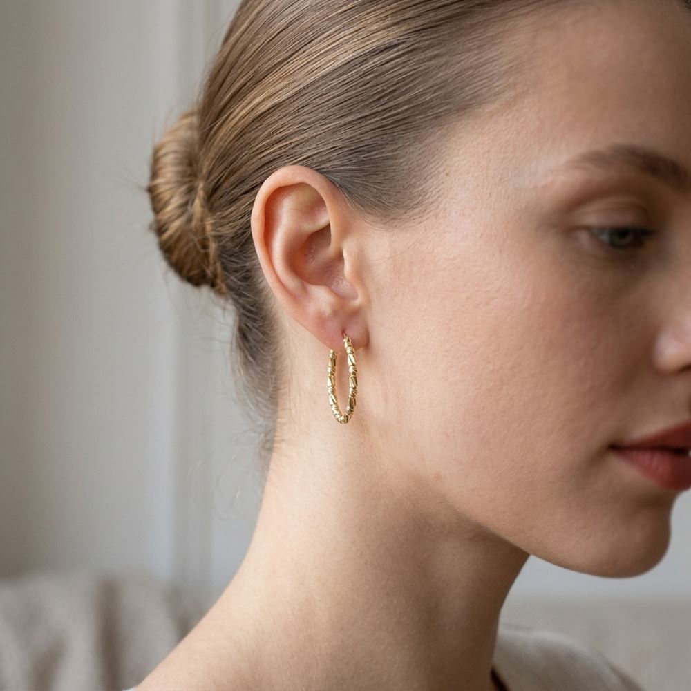 Dorika Toplu Orta Boy Küpe (2x2 cm 1,1 mm)