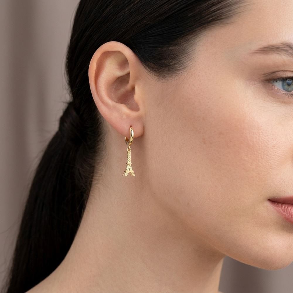 Eyfel Kulesi Sallantı Küpe (2,90* 1 Cm 0,20 Mm)