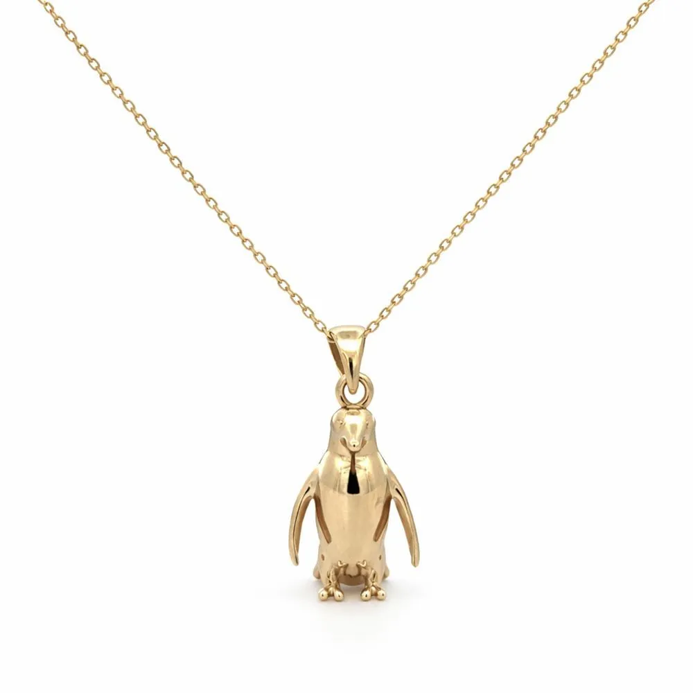 Penguen Figürlü Altın Kolye (2*0.5Cm)