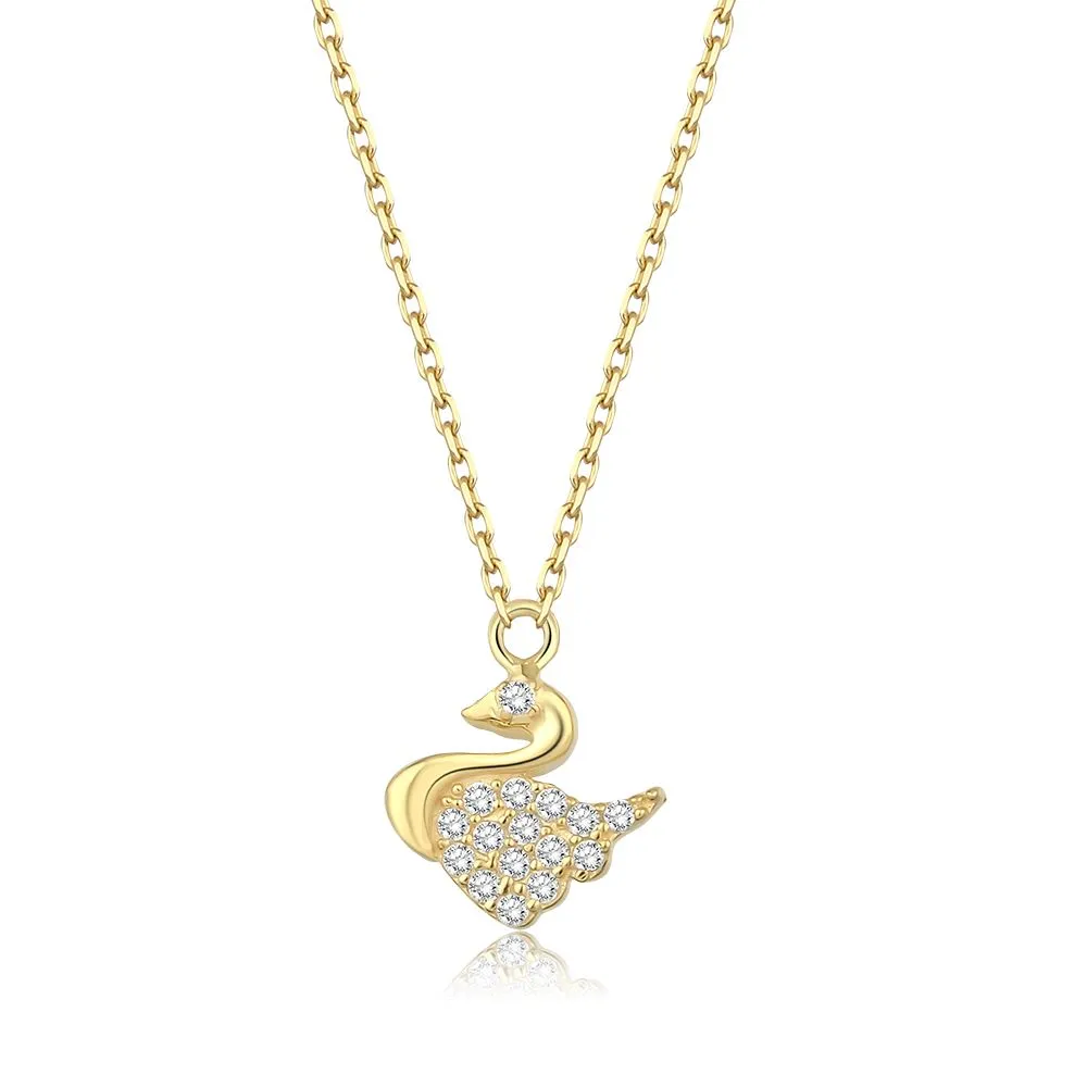Kuğu Tasarım Taşlı Kolye